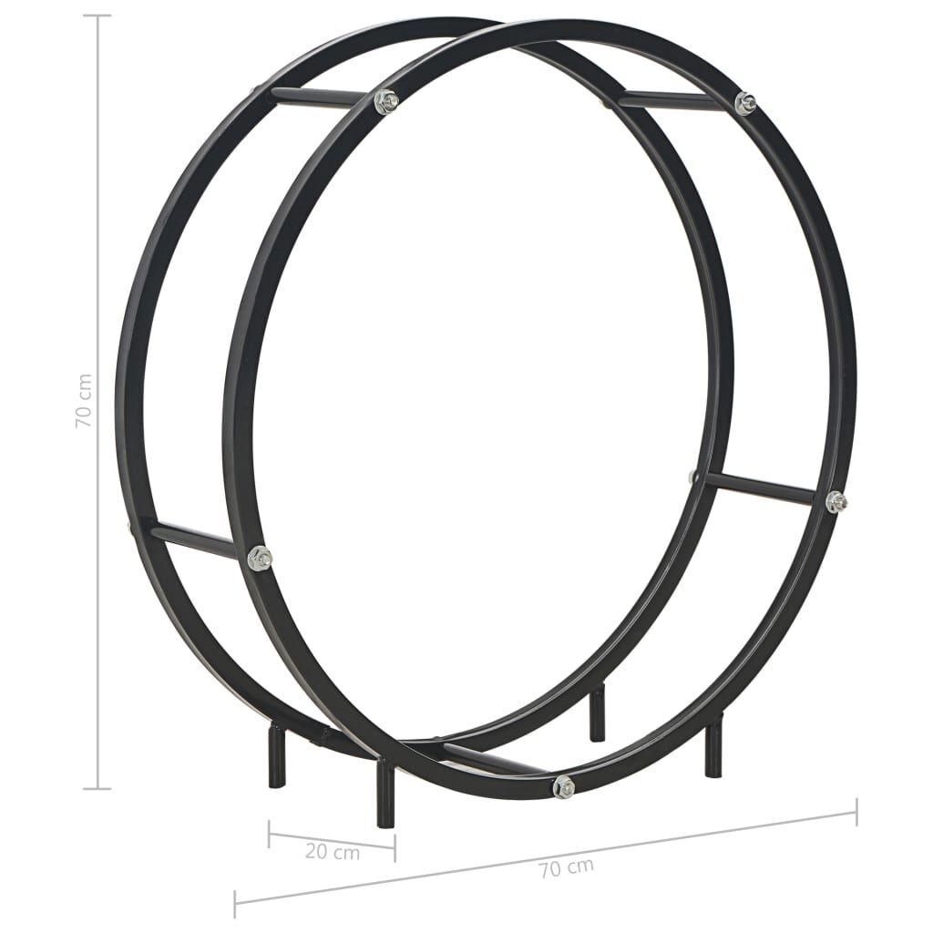 Stilvolles Kaminholzregal Schwarz 70x20x70cm - Jetzt bis zu 32% sparen
