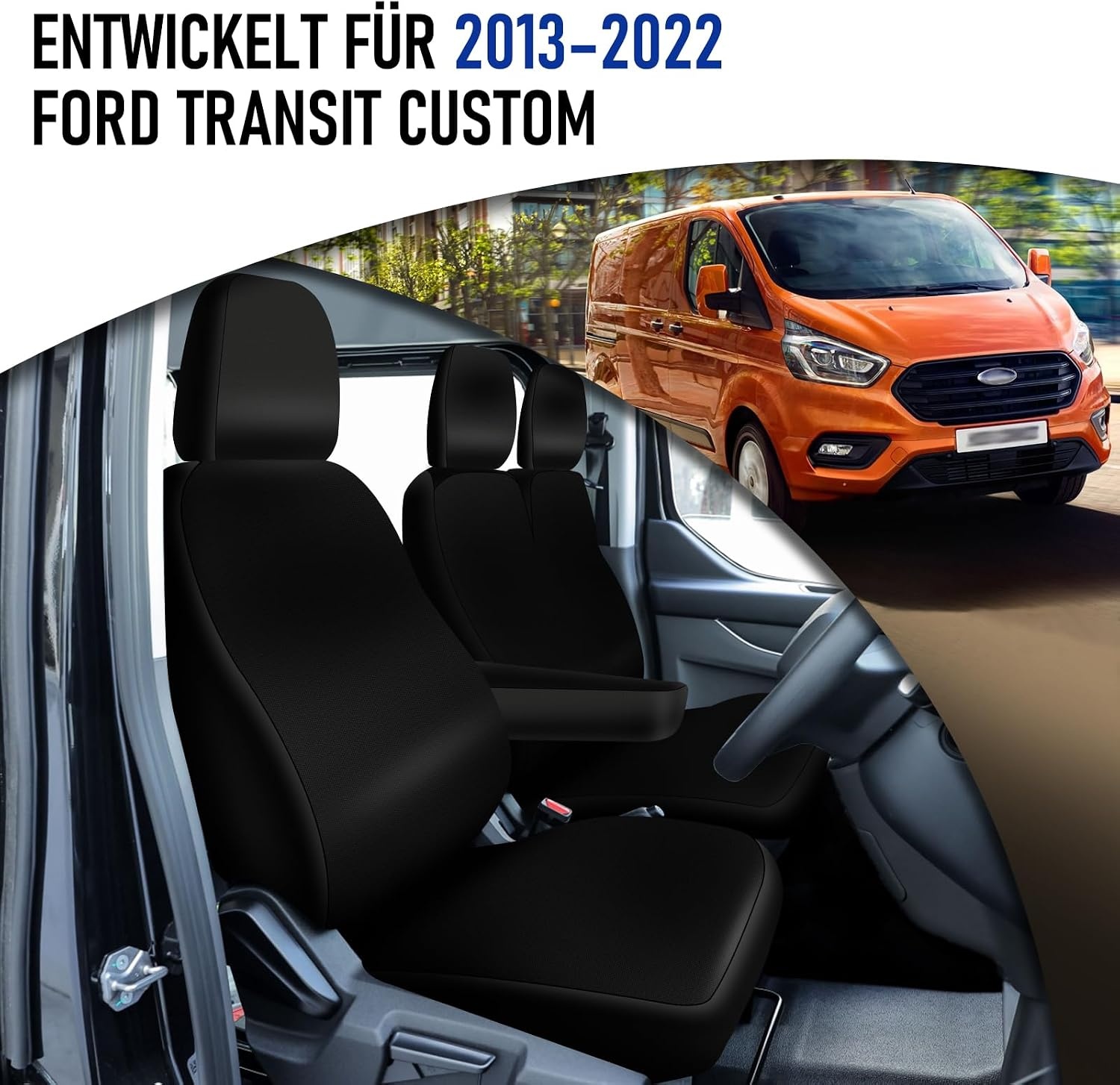 Sitzbezüge für 3-Sitzer Transporter 2013-2022 - Robust & wasserdicht, bis zu 28%