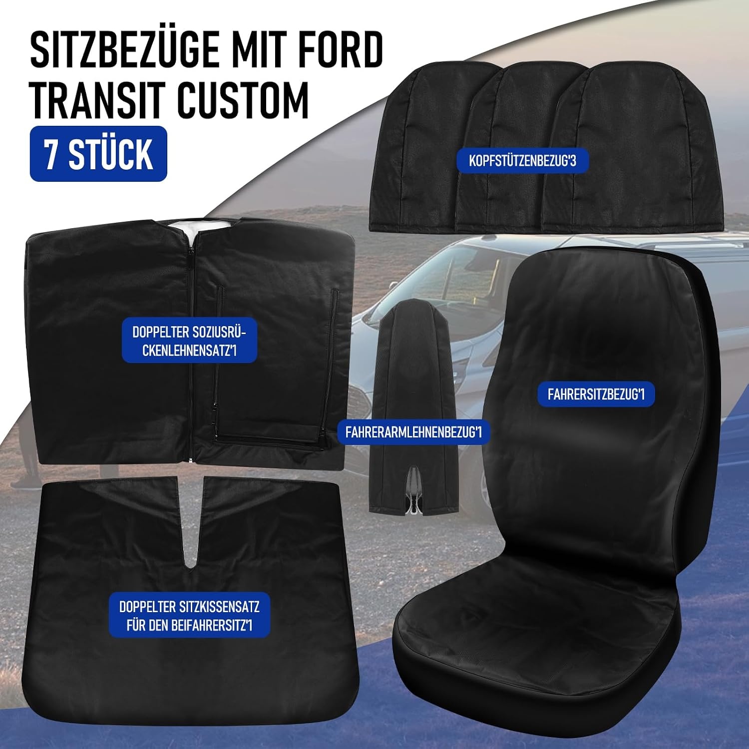 Sitzbezüge Set für Transporter 3-Sitzer wasserdicht - Jetzt bis zu 28% sparen