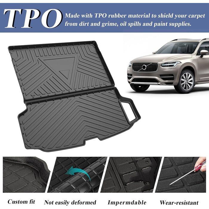 Passgenaue Kofferraumwanne für Volvo XC90 2015-2023 - Outlet bis zu 29% Rabatt