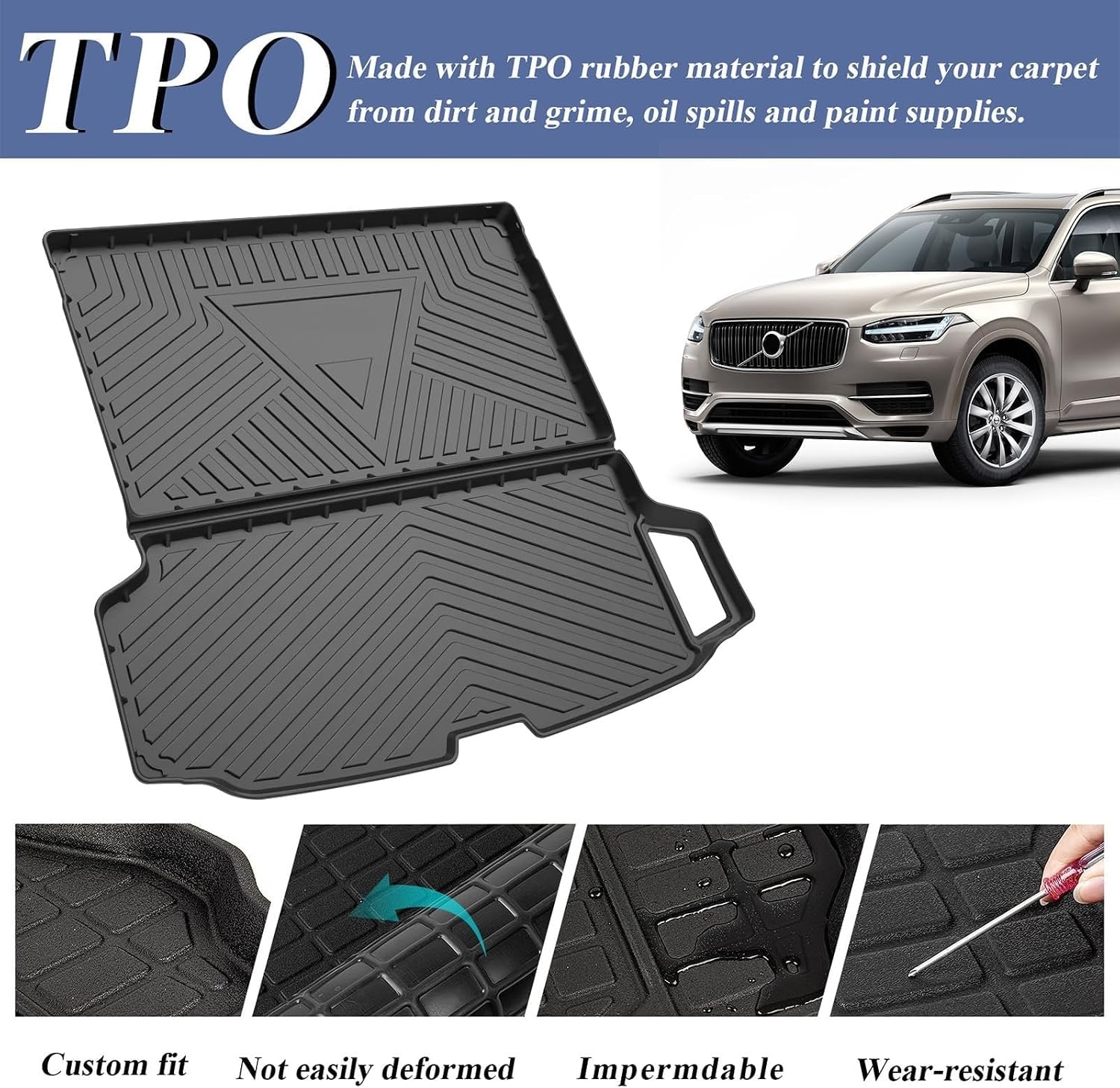 Passgenaue Kofferraumwanne für Volvo XC90 2015-2023 - Outlet bis zu 29% Rabatt
