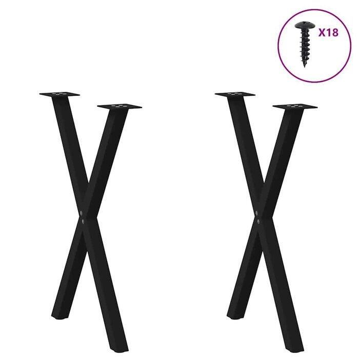 Tischbeine X-Form 50x72-73cm Stahl Schwarz - jetzt bis zu 34% Rabatt