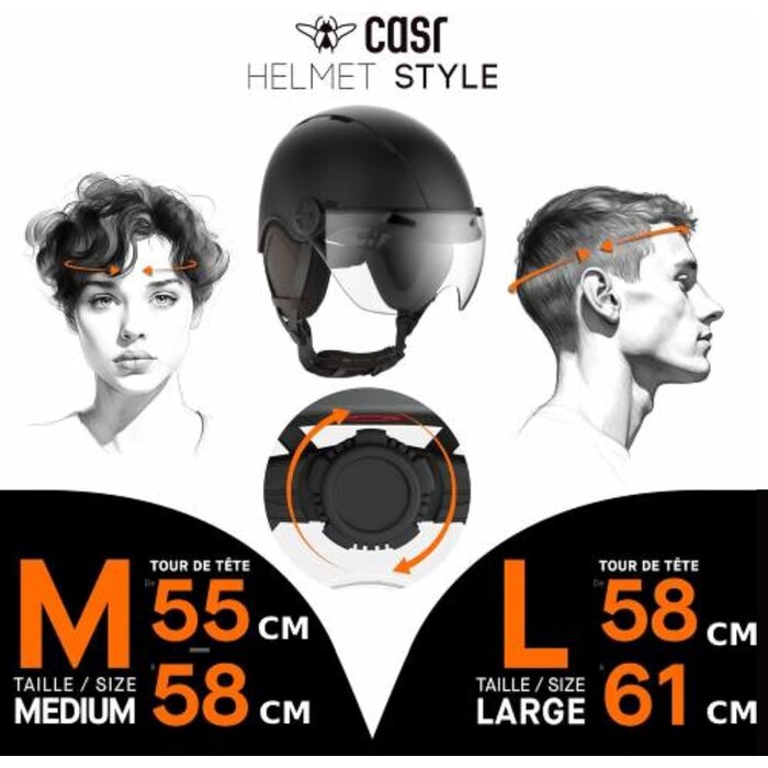 Fahrrad- & E-Scooter-Helm mit Visier, Blau-Grau, Gr. M - bis zu 33% reduziert