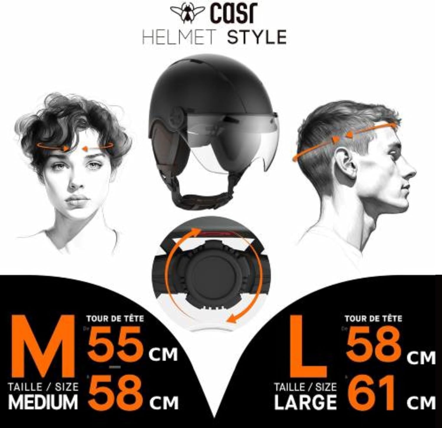 Fahrrad- & E-Scooter-Helm mit Visier, Blau-Grau, Gr. M - bis zu 33% reduziert