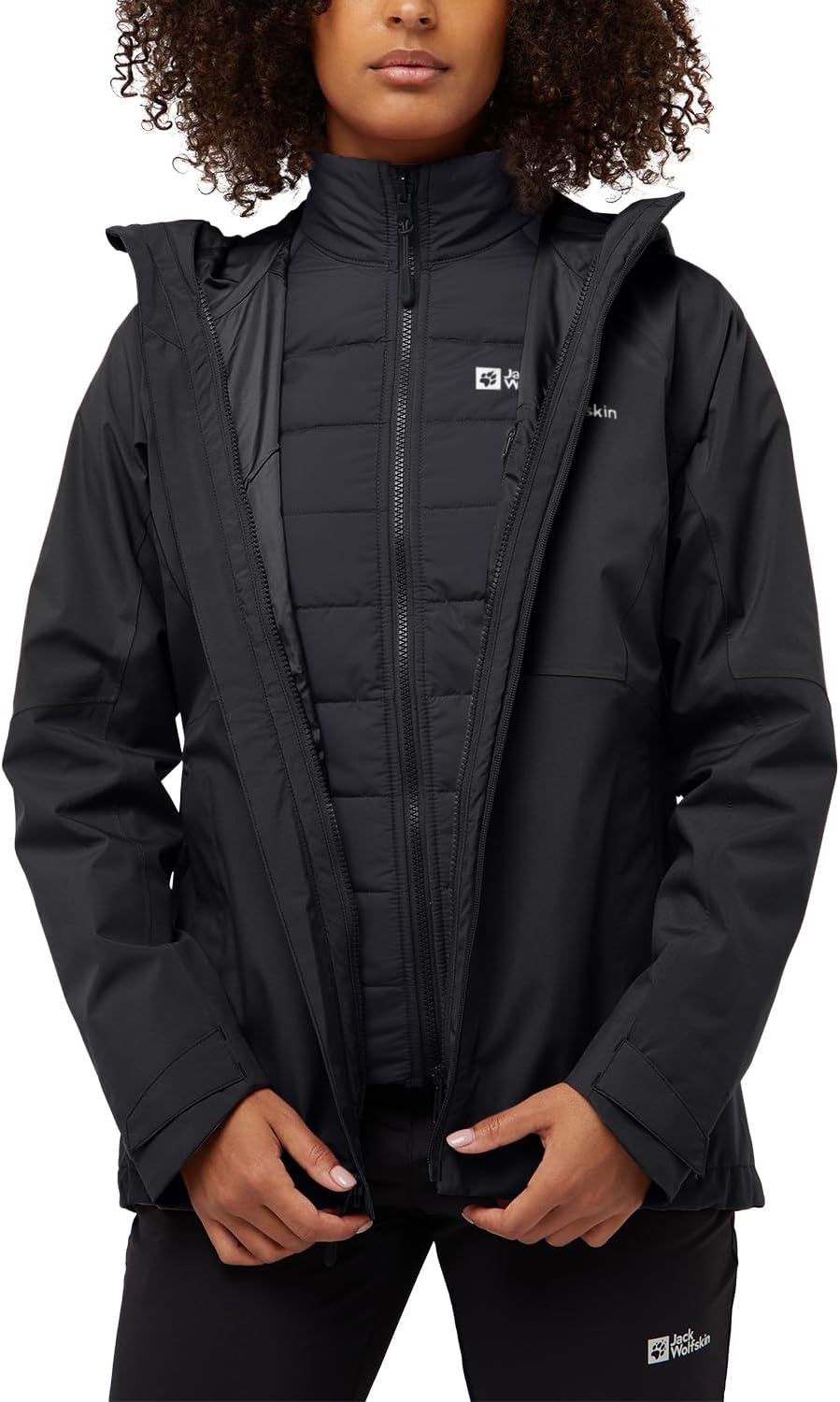 Damen 3-in-1 Wanderjacke Schwarz - Wasserdicht & Warm - bis zu 35% Rabatt