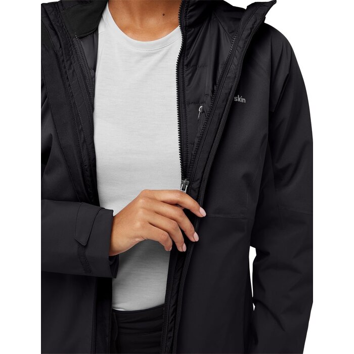 Damen 3-in-1 Wanderjacke Schwarz - Wasserdicht & Warm - bis zu 35% Rabatt