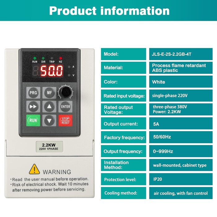 Frequenzumrichter 2,2 kW CNC VFD - Einphasig zu Drehstrom - Jetzt bis zu 30% Rabatt