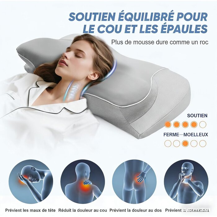 Orthopädisches Nackenkissen Memory-Schaum 60x36cm - bis zu 32% günstiger