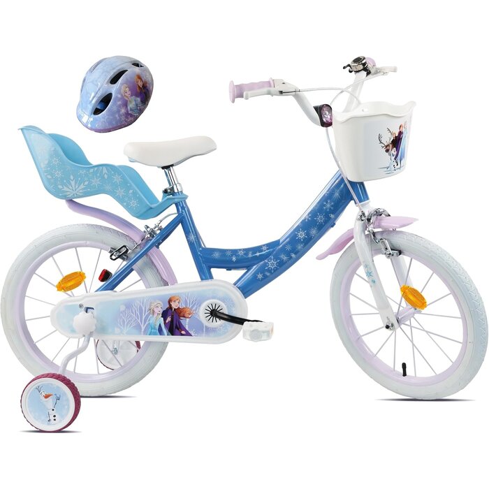 Frozen Kinderfahrrad 16 Zoll mit Helm - Blau/Weiß - bis zu 35% Rabatt
