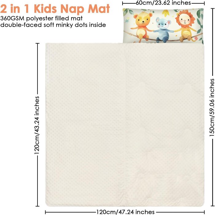 Kinderschlafsack mit Kissen & Matte - 150x60 cm - bis zu 34% Rabatt