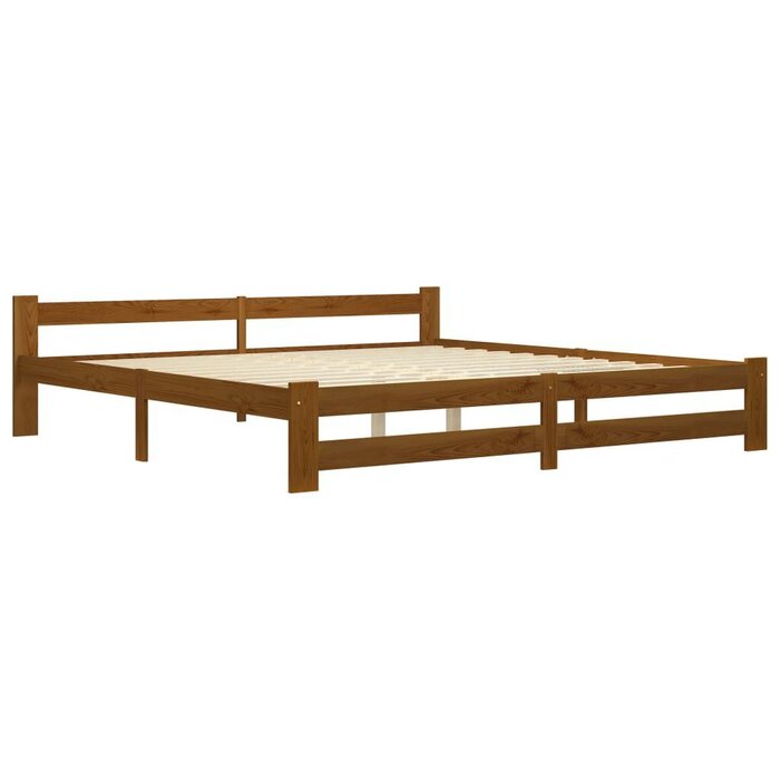 Massivholz-Bettrahmen 200x200 cm honigbraun - Sparen Sie bis zu 34%