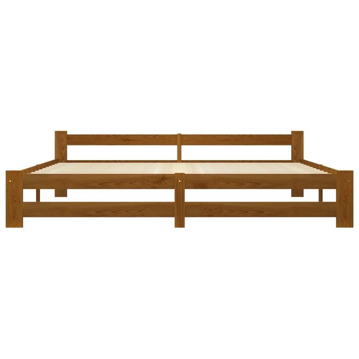 Massivholz-Bettrahmen 200x200 cm honigbraun - Sparen Sie bis zu 34%