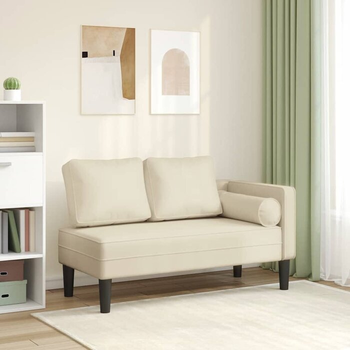 Elegante Chaiselongue in Creme - Kunstleder - Outlet bis zu 35% Rabatt