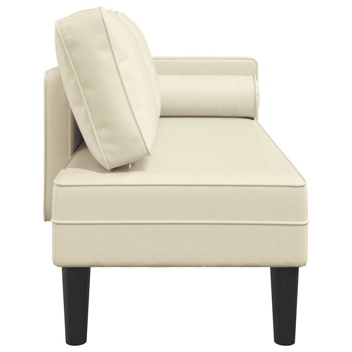 Elegante Chaiselongue in Creme - Kunstleder - Outlet bis zu 35% Rabatt