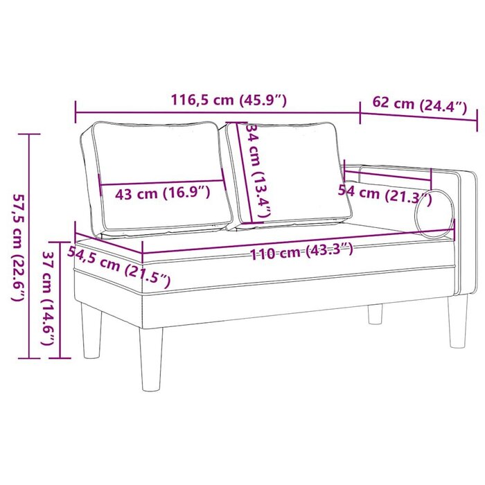 Elegante Chaiselongue in Creme - Kunstleder - Outlet bis zu 35% Rabatt