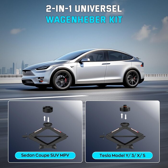 3T Scherenwagenheber Set für Pkw & Tesla - Jetzt bis zu 34% günstiger