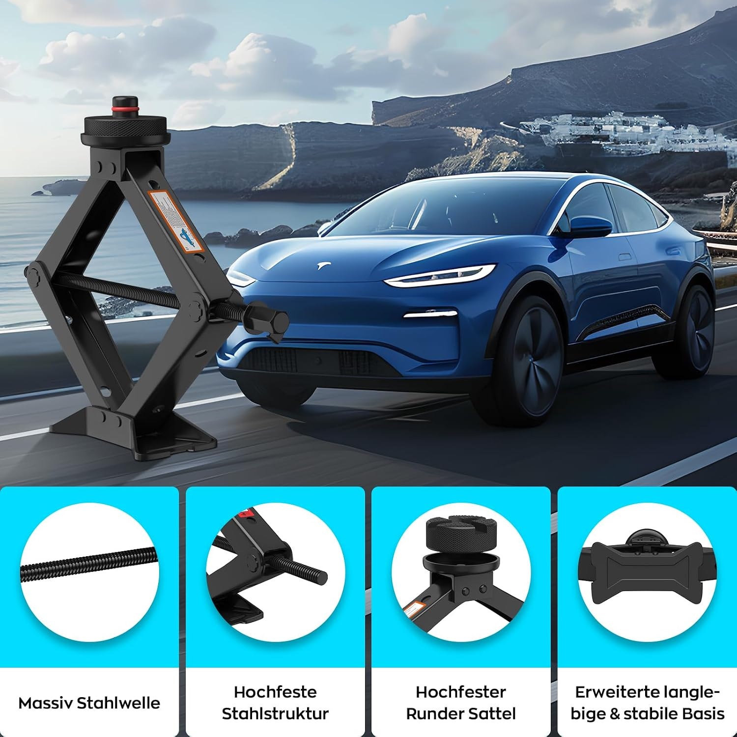 3T Scherenwagenheber Set für Pkw & Tesla - Jetzt bis zu 34% günstiger