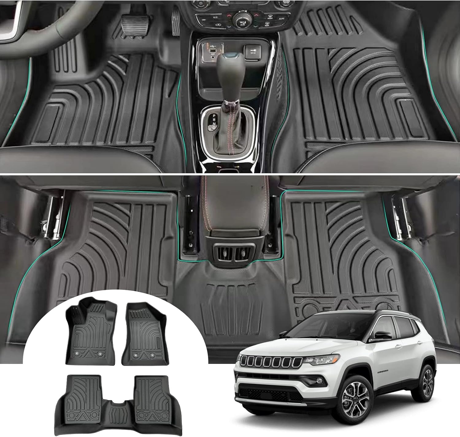 3D TPE Allwetter Fußmatten für Jeep Compass II - Outlet bis zu 30% sparen