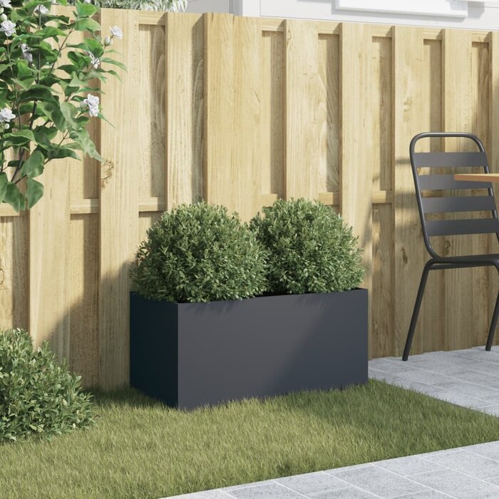 Moderner Pflanzkübel aus Stahl, 62x30x29 cm, Anthrazit - bis zu 33% Rabatt