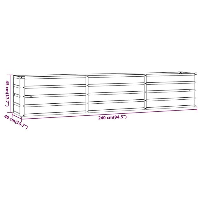 Hochbeet Pflanzkasten Cortenstahl 240x40x45cm - bis zu 34% Rabatt