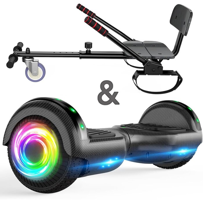 Hoverboard mit Go-Kart Aufsatz: 6,5 Zoll LED & Bluetooth - bis zu 30% Rabatt