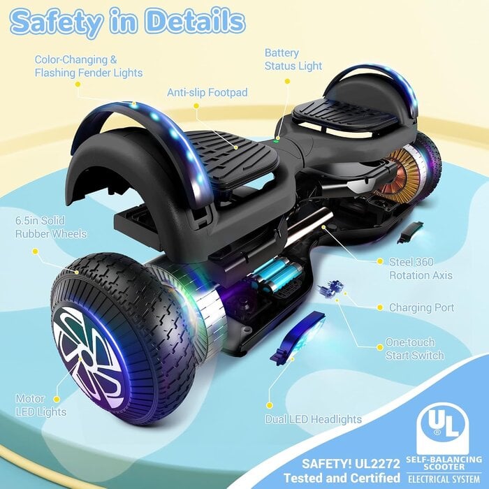 Hoverboard mit Go-Kart Aufsatz: 6,5 Zoll LED & Bluetooth - bis zu 30% Rabatt