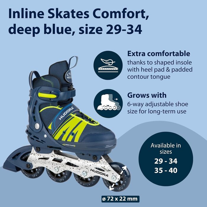 Verstellbare Inlineskates für Kinder - Blau | Jetzt bis zu 34% günstiger