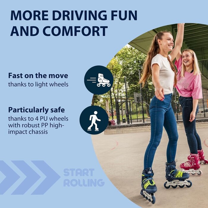 Verstellbare Inlineskates für Kinder - Blau | Jetzt bis zu 34% günstiger