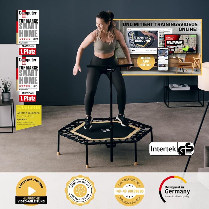 Faltbares Fitnesstrampolin 126 cm, gelb - Jetzt bis zu 29% sparen