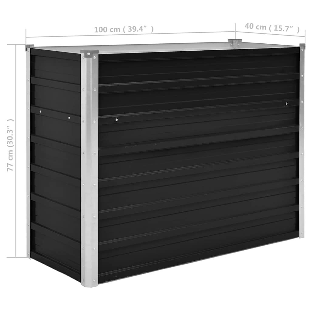 Hochbeet aus verzinktem Stahl 100x40x77 cm Anthrazit - bis zu 33% Rabatt
