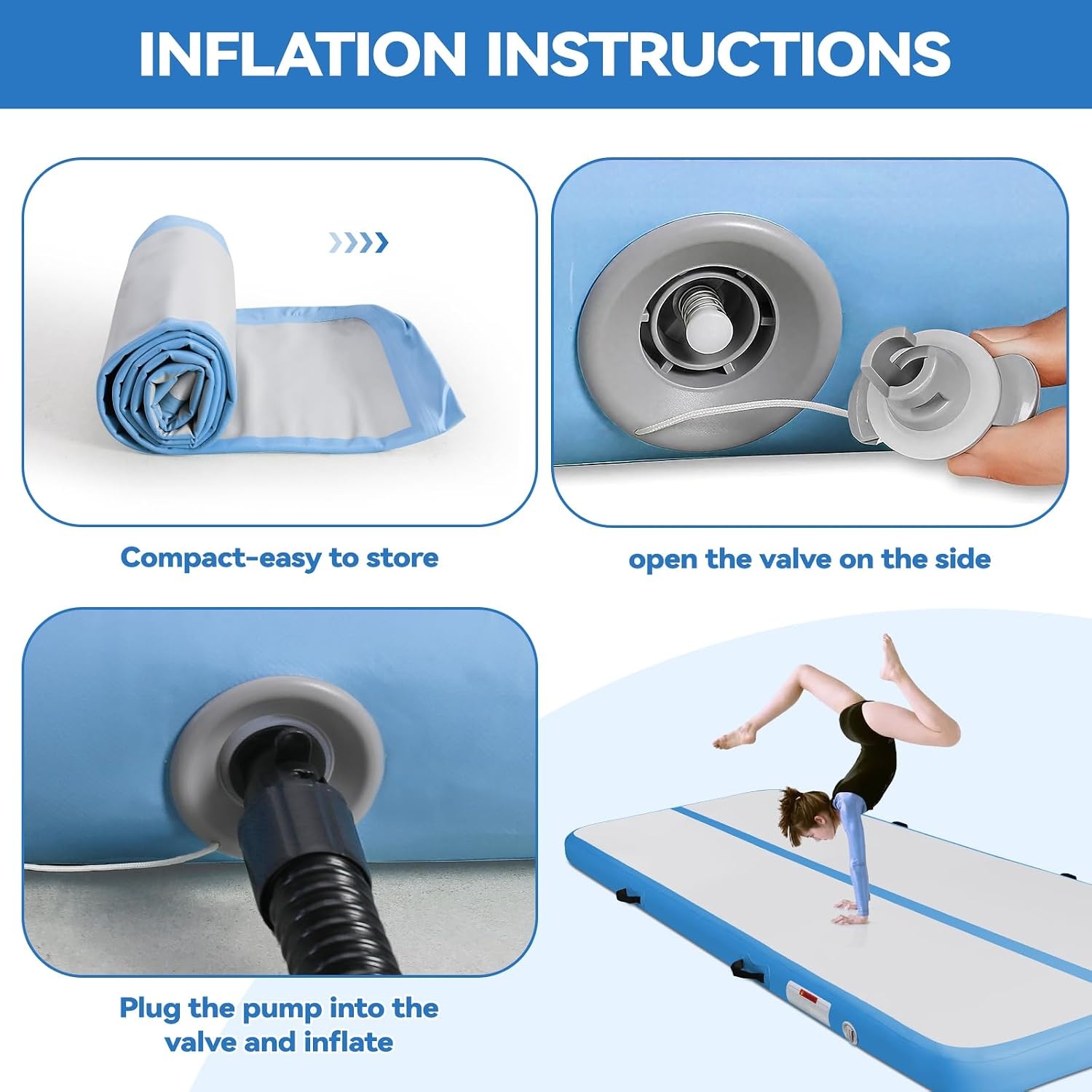 Aufblasbare Gymnastikmatte Tumbling-Matte bis zu 35% Rabatt