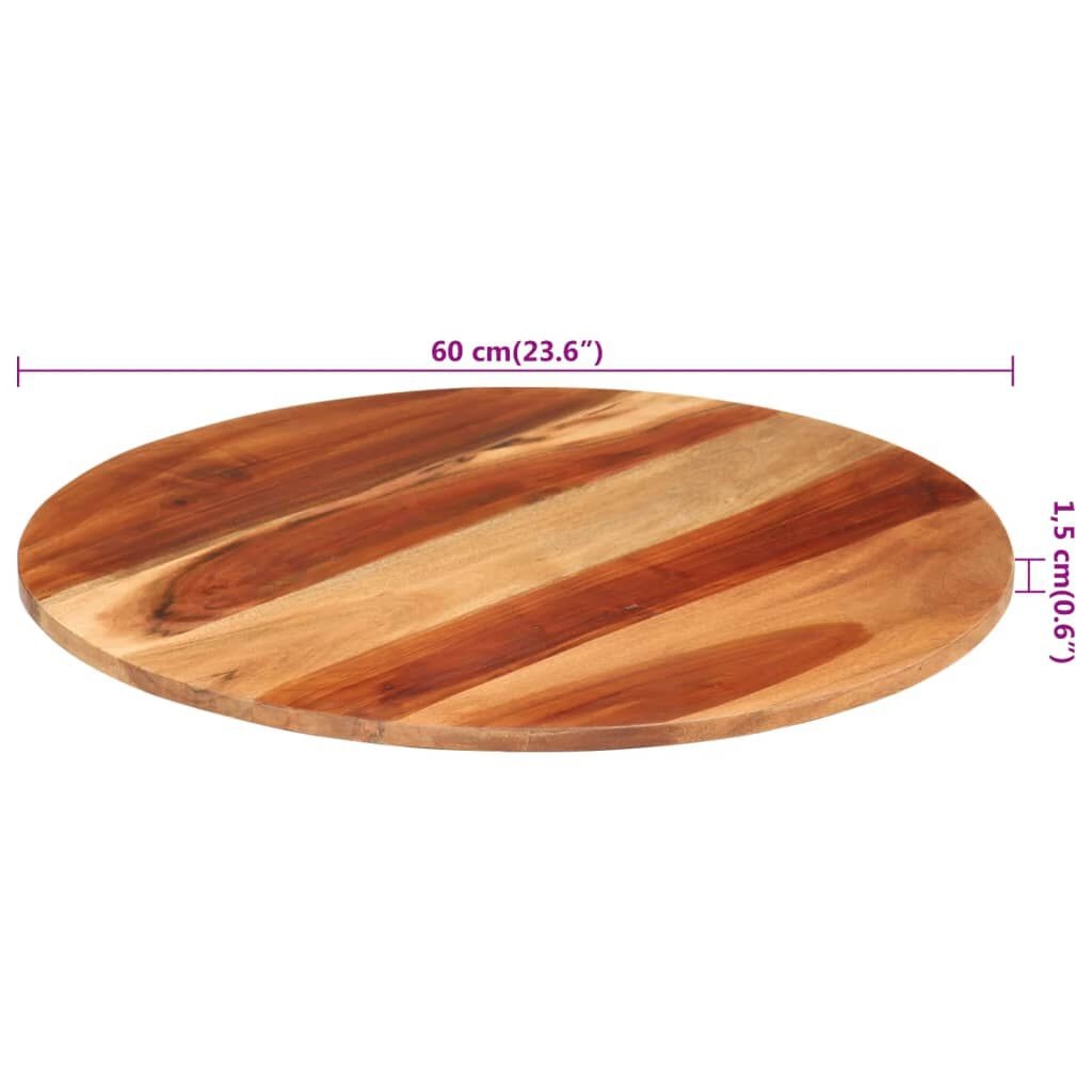 Runde Akazienholz-Tischplatte 60 cm | Massivholz & rustikal | Bis zu 58% Rabatt