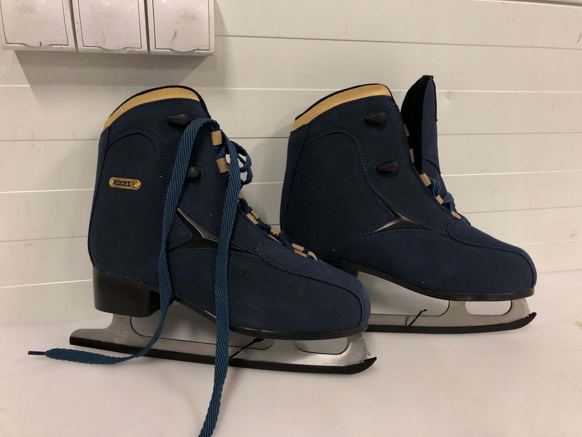 Damen-Eiskunstlaufschlittschuhe Blau Gold Gr. 42 - bis zu 35% Rabatt