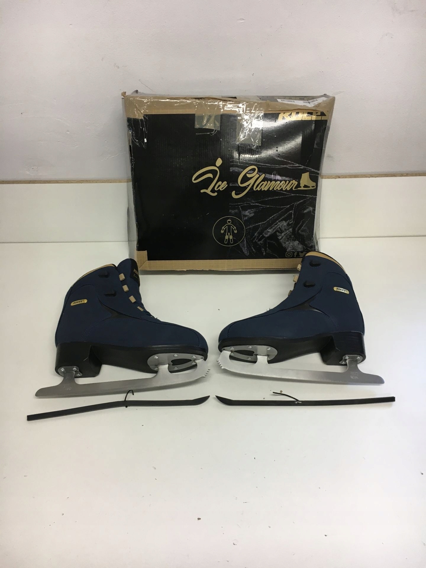 Damen-Eiskunstlaufschlittschuhe Blau Gold Gr. 42 - bis zu 35% Rabatt