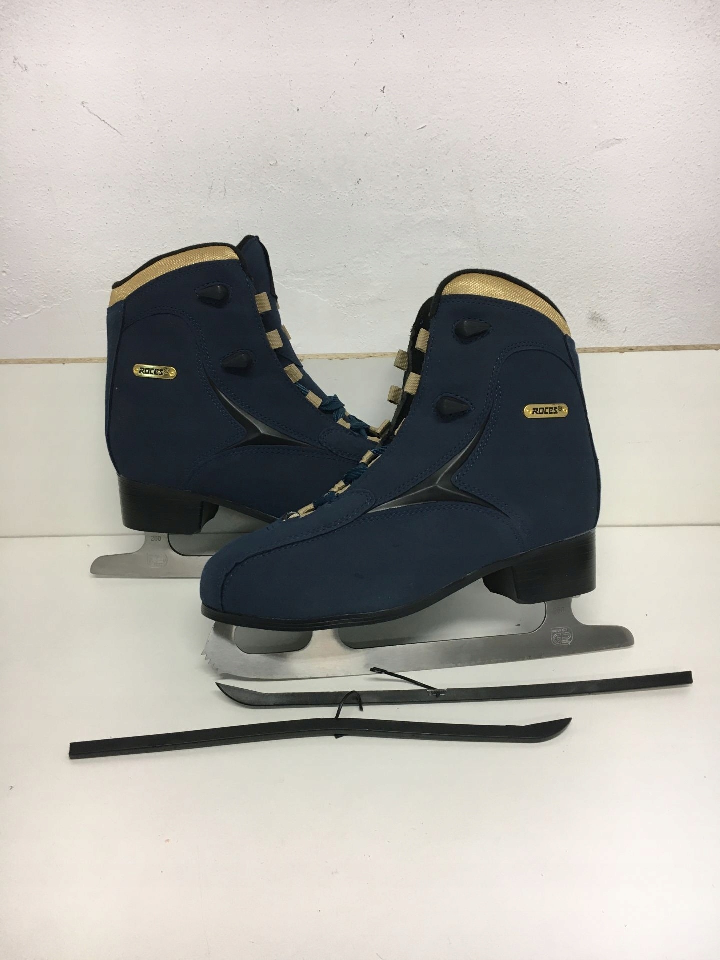 Damen-Eiskunstlaufschlittschuhe Blau Gold Gr. 42 - bis zu 35% Rabatt