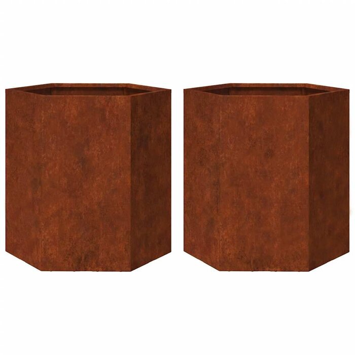 Sechseckiges Pflanzkübel-Set, Stahl, 46x40x45 cm - bis zu 34% sparen