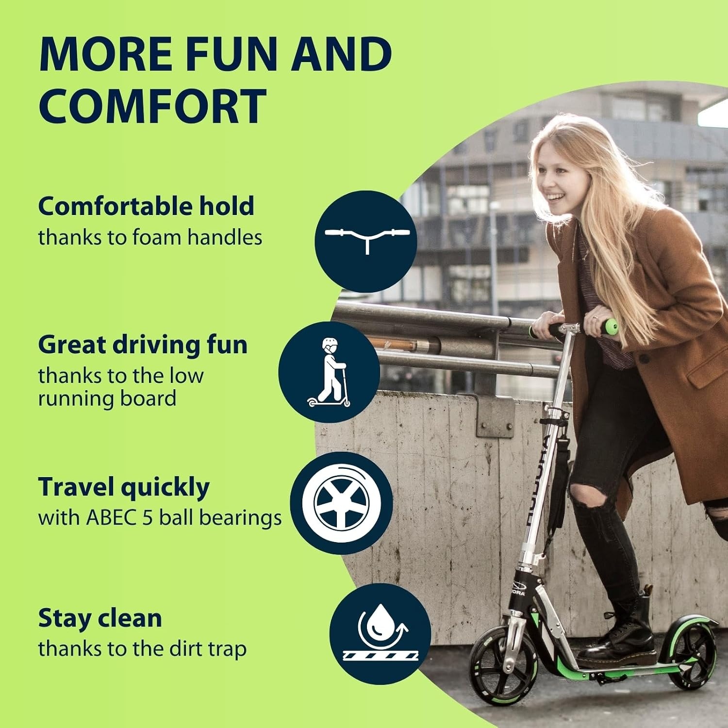 Hudora Klappbarer City-Roller mit 205 mm Rädern - Jetzt bis zu 29% Rabatt