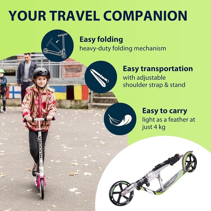 Hudora Klappbarer City-Roller mit 205 mm Rädern - Jetzt bis zu 29% Rabatt
