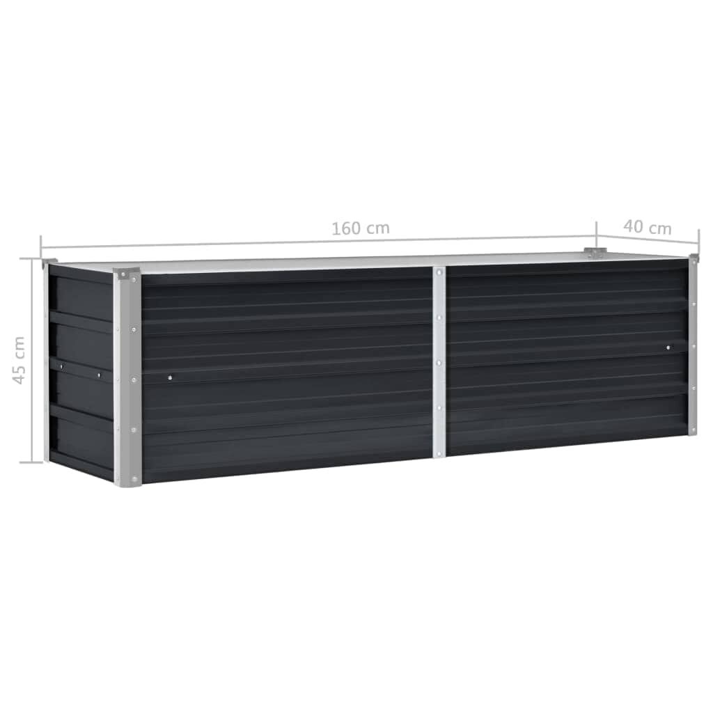 Vidaxl Hochbeet aus verzinktem Stahl 160x40x45cm - Anthrazit, bis zu 56% Rabatt