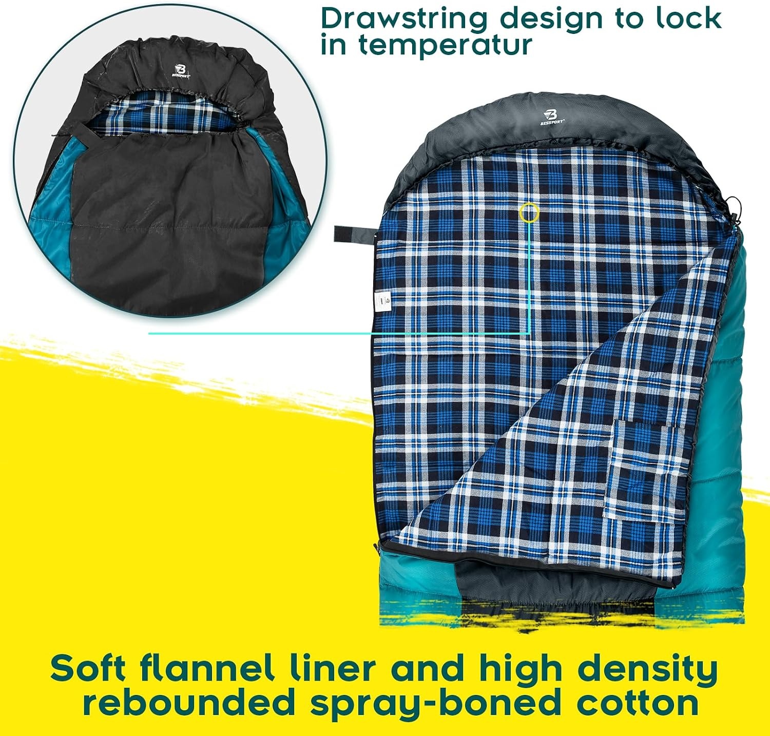 Gemütlicher Camping-Schlafsack, 3-4 Jahreszeiten, 210x80 cm - bis zu 34% Rabatt
