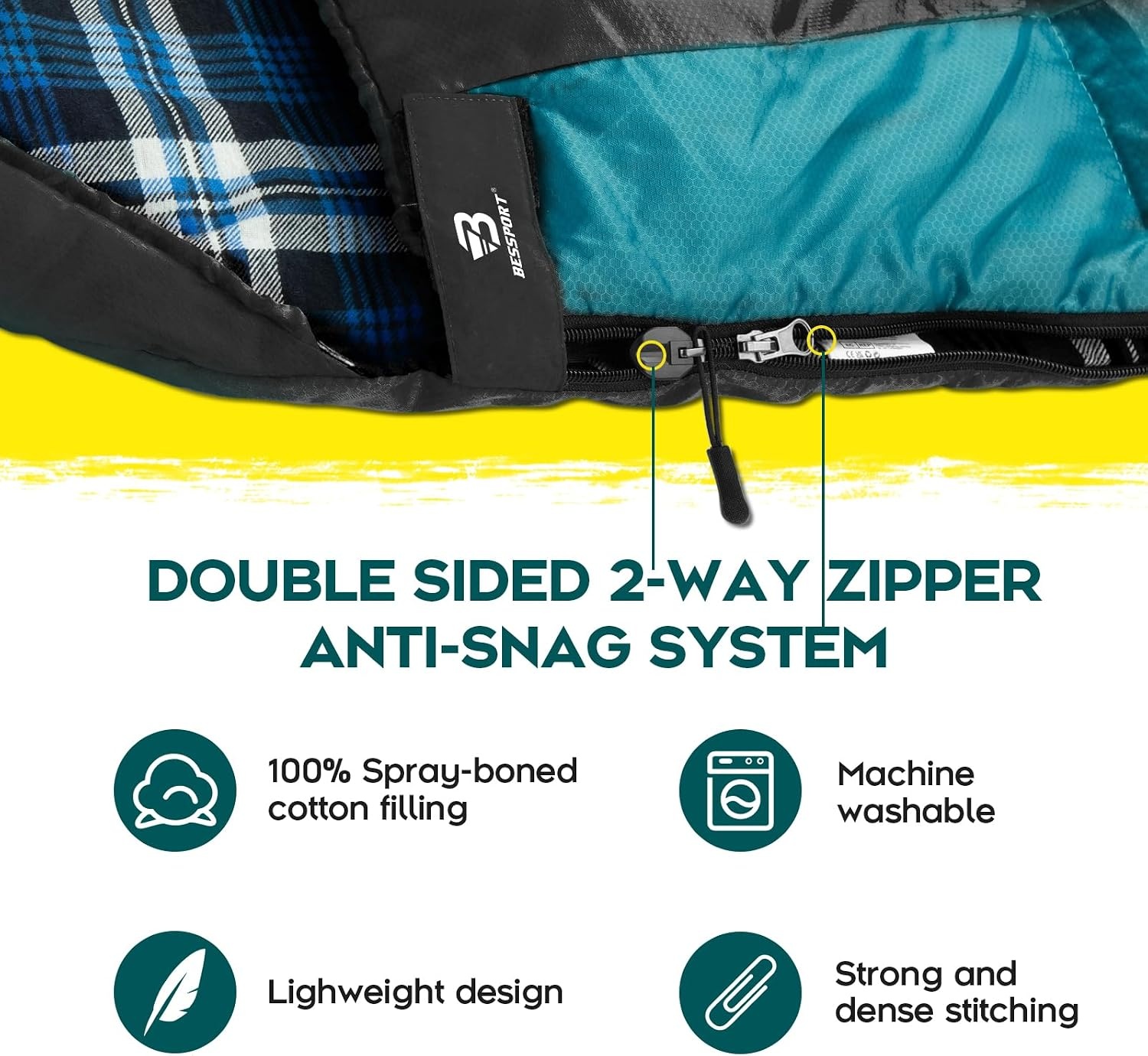 Gemütlicher Camping-Schlafsack, 3-4 Jahreszeiten, 210x80 cm - bis zu 34% Rabatt
