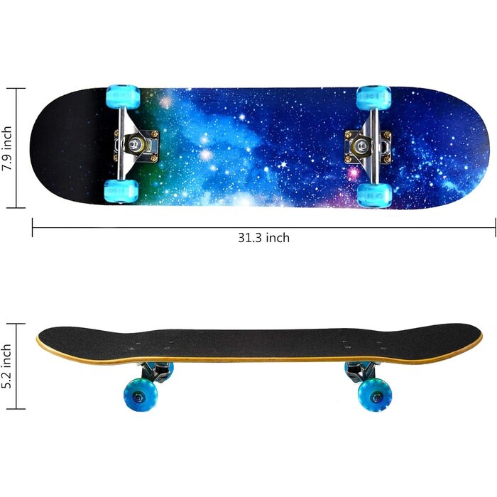LED Komplett-Skateboard 31 Zoll - Anfängerboard bis zu 33% reduziert