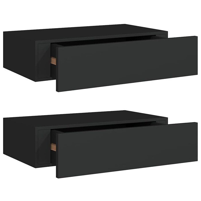 Vidaxl 2x Wandregal mit Schublade 40cm Schwarz - bis zu 34% Rabatt