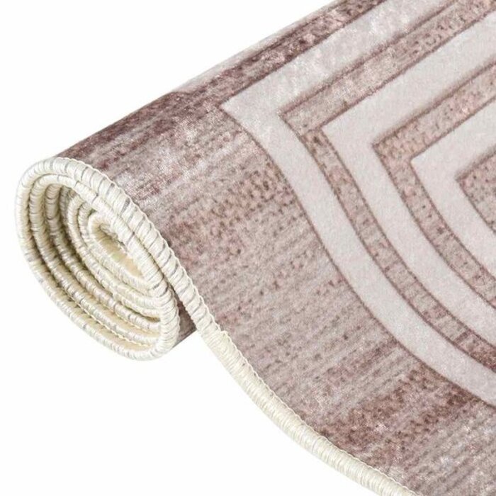Vidaxl Waschbarer Teppich Beige 160x230cm - Stilvoll & Rutschfest - bis zu 34% sparen