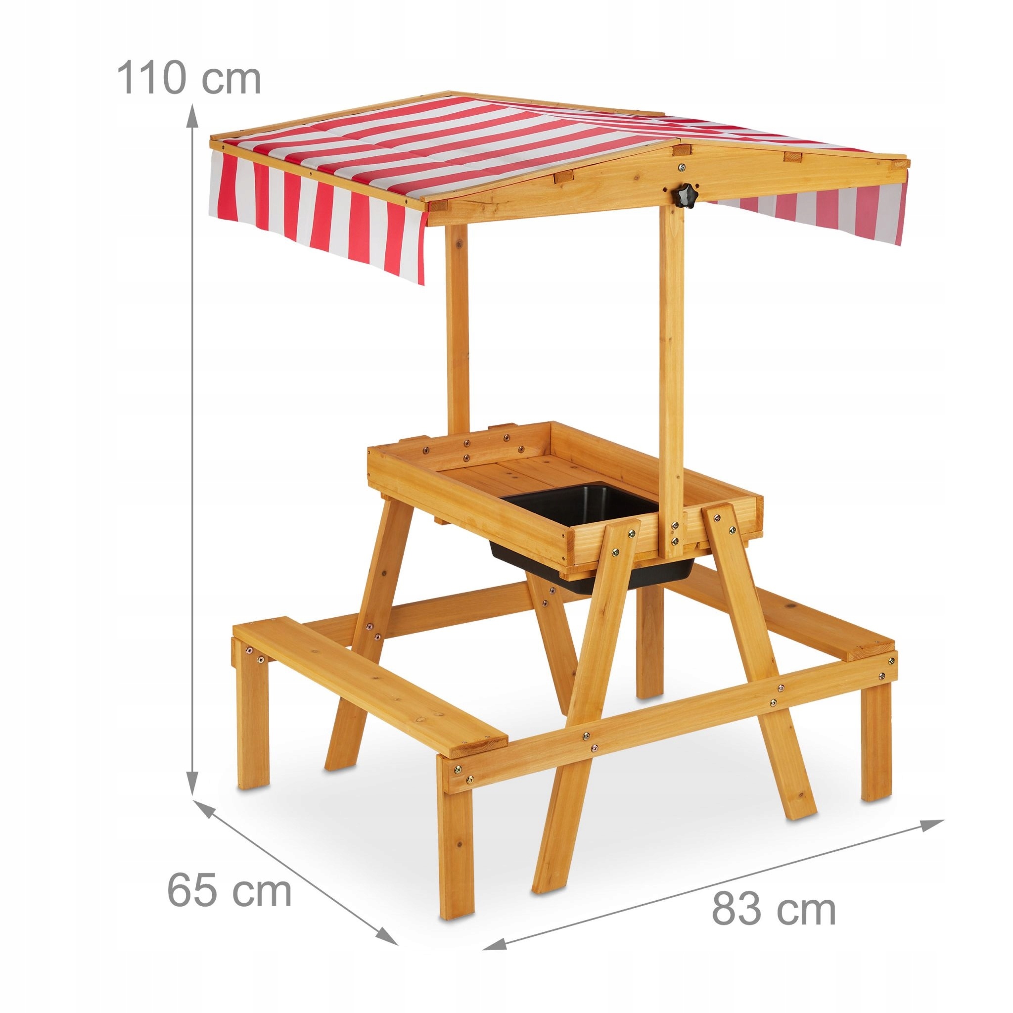 Kindersitzgruppe Holz mit Sonnendach - Outdoor-Spielbank, bis zu 33% sparen
