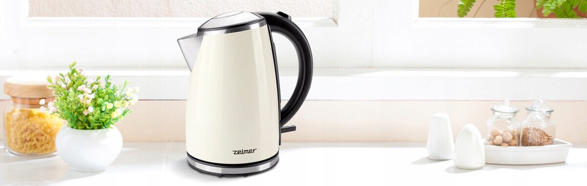 Edelstahl-Wasserkocher in Creme - 1,7 Liter - bis zu 33 % Rabatt