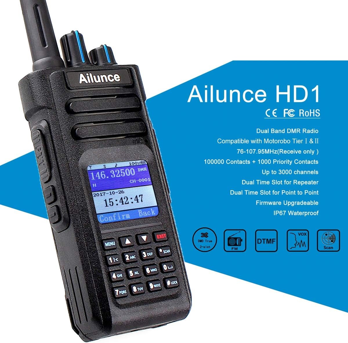 DMR Amateurfunkgerät mit GPS & IP67 - Robustes Outdoor-Funkgerät bis zu 30% Rabatt