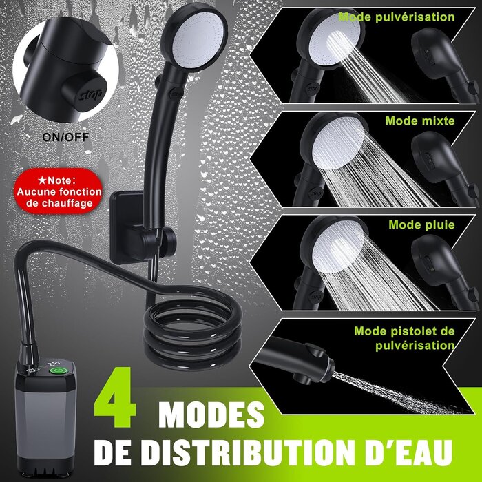 Tragbare Campingdusche mit 6000 mAh Akku & Smart-Display - bis zu 32% günstiger