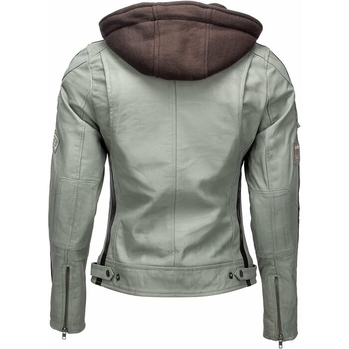 Damen Motorradjacke aus echtem Lammleder, Grau, 2XL - Jetzt bis zu 35% sparen