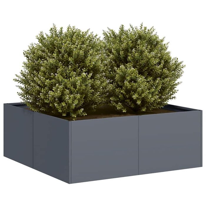 Vidaxl Stahl-Pflanzkübel 80x80x30 cm Anthrazit - Outlet bis zu 34% reduziert
